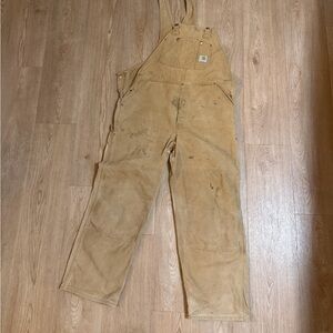 Vintage Carhartt Distressed Duck
Canvas Overalls Tan
Double Knee 40x32